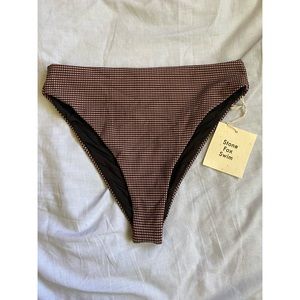 NWT Stone Fox Swim Senna Bottom in Zephyr Grid